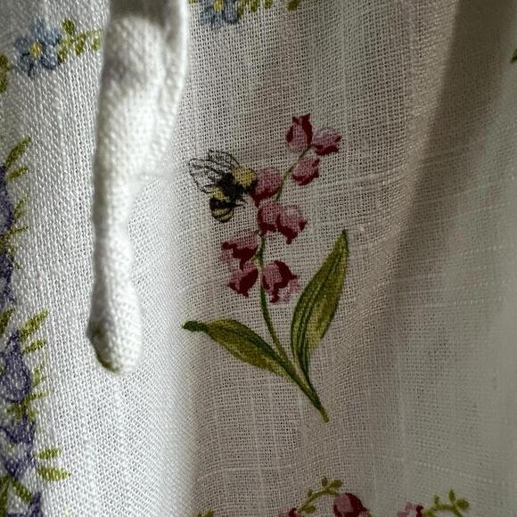 H&M Divided Women's Lightweight Floral Print Cream Pants Size Medium - Picture 3 of 10